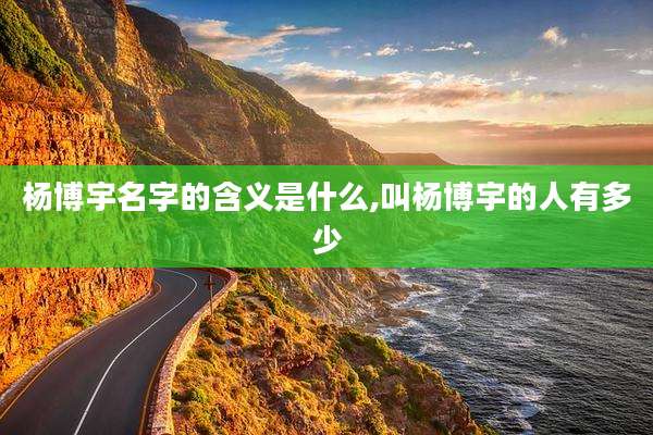 杨博宇名字的含义是什么,叫杨博宇的人有多少