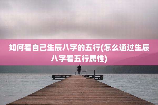 如何看自己生辰八字的五行(怎么通过生辰八字看五行属性)