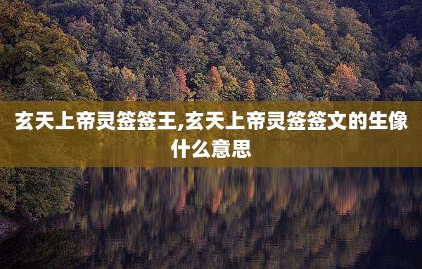 玄天上帝灵签签王,玄天上帝灵签签文的生像什么意思