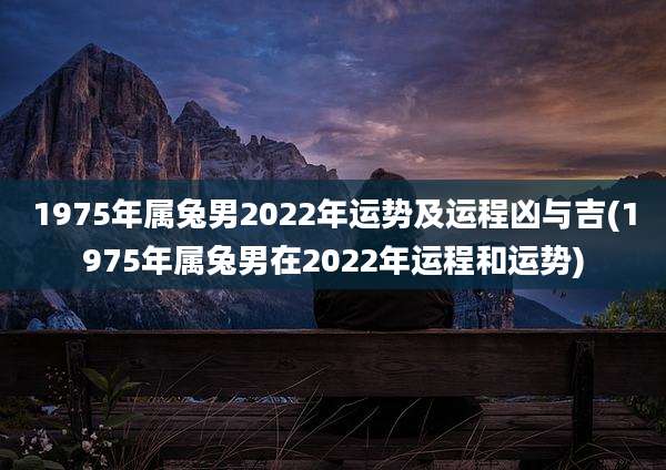1975年属兔男2022年运势及运程凶与吉(1975年属兔男在2022年运程和运势)