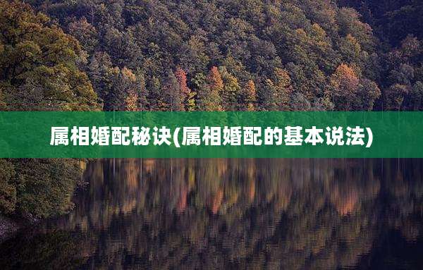 属相婚配秘诀(属相婚配的基本说法)
