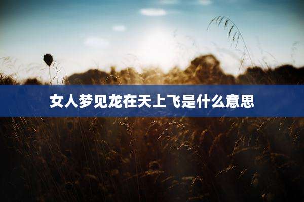 女人梦见龙在天上飞是什么意思