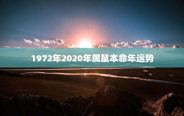 1972年2020年属鼠本命年运势