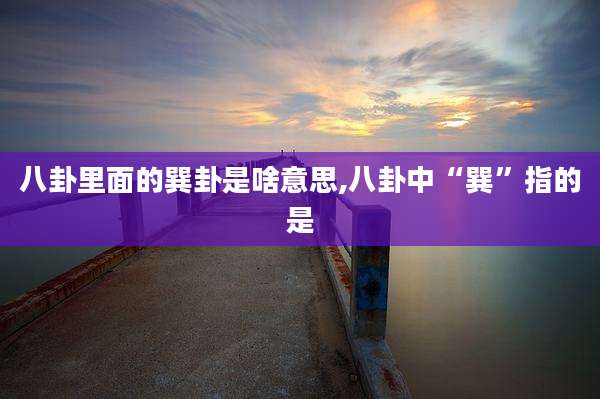 八卦里面的巽卦是啥意思,八卦中“巽”指的是