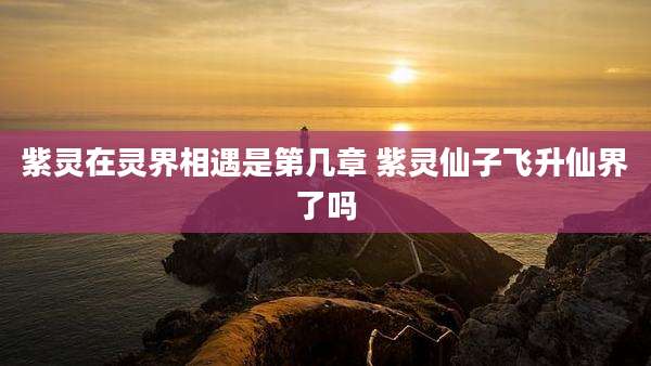 紫灵在灵界相遇是第几章 紫灵仙子飞升仙界了吗