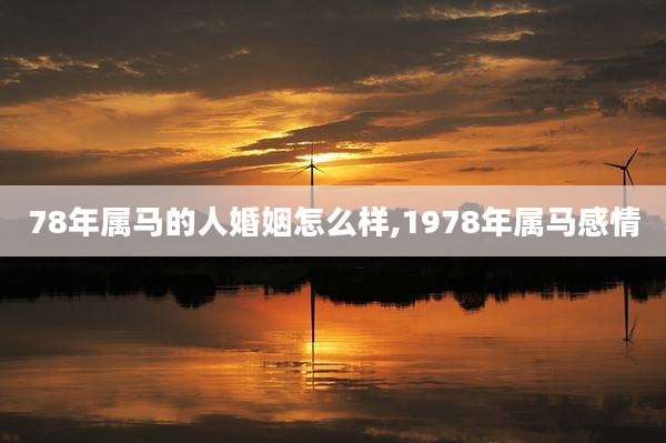 78年属马的人婚姻怎么样,1978年属马感情