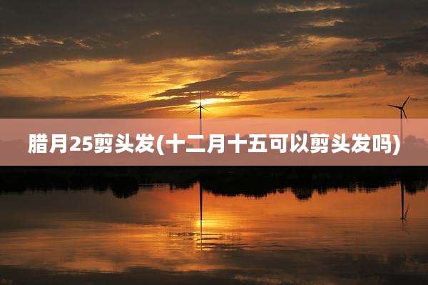腊月25剪头发(十二月十五可以剪头发吗)