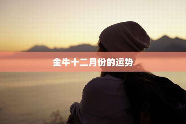 金牛十二月份的运势