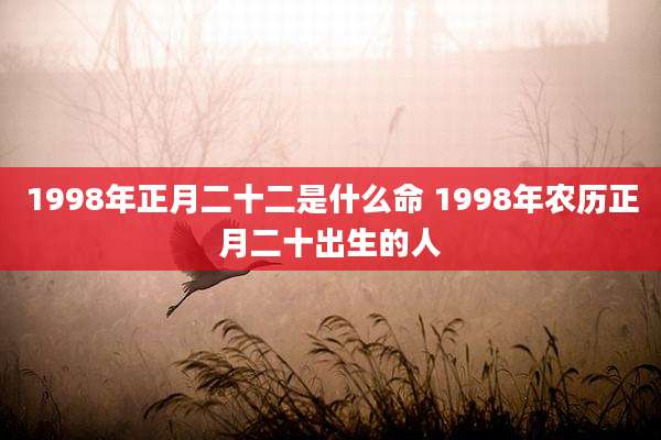 1998年正月二十二是什么命 1998年农历正月二十出生的人