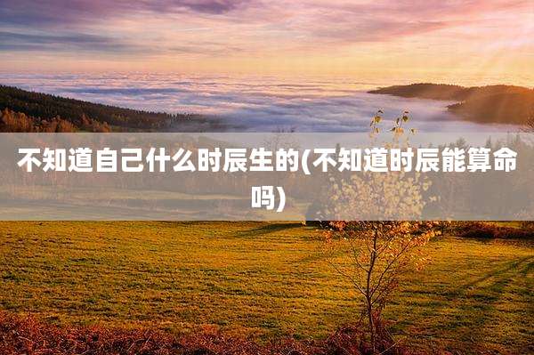 不知道自己什么时辰生的(不知道时辰能算命吗)
