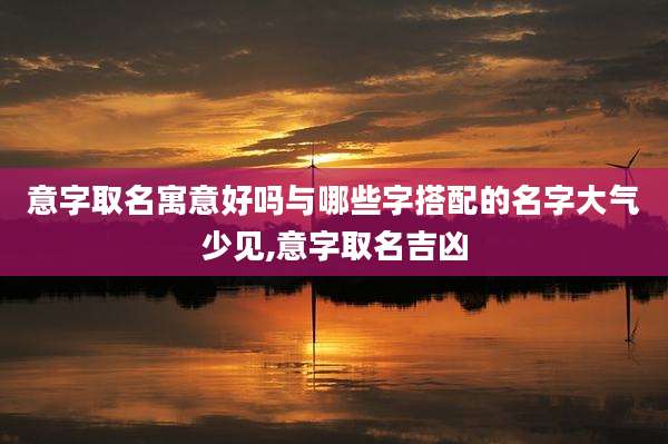 意字取名寓意好吗与哪些字搭配的名字大气少见,意字取名吉凶