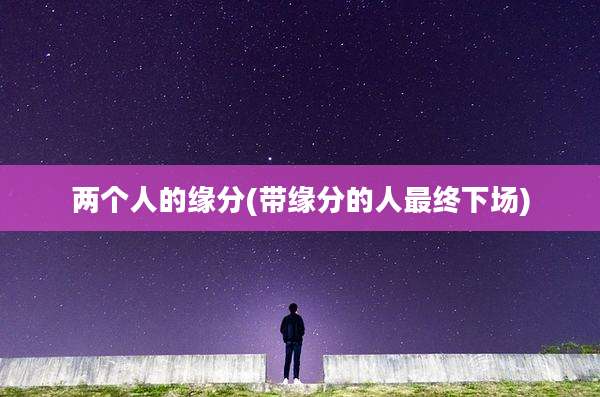 两个人的缘分(带缘分的人最终下场)
