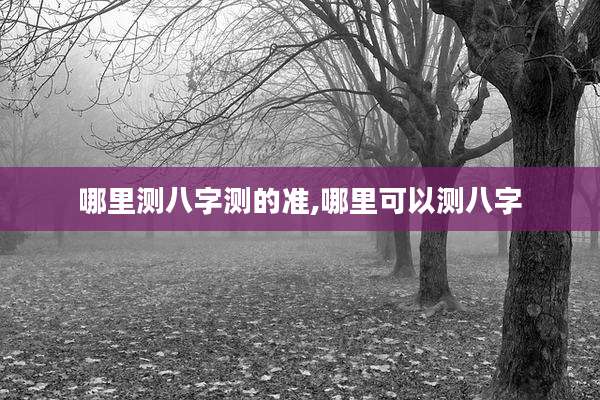 哪里测八字测的准,哪里可以测八字