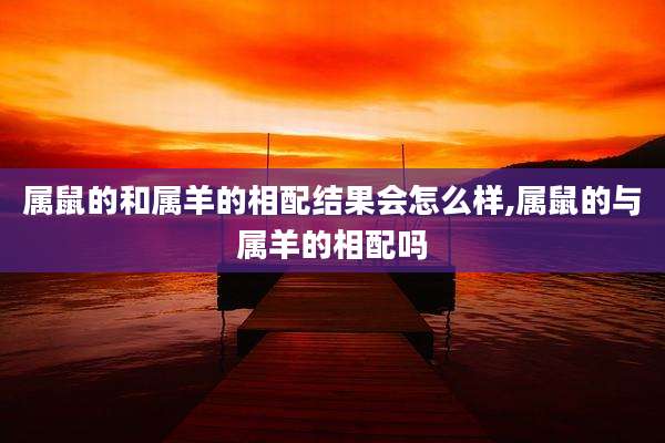 属鼠的和属羊的相配结果会怎么样,属鼠的与属羊的相配吗