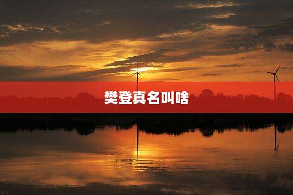 樊登真名叫啥