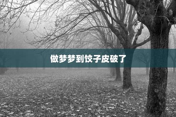 做梦梦到饺子皮破了