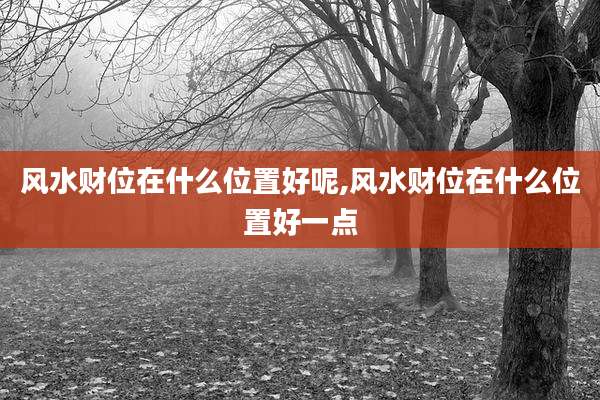 风水财位在什么位置好呢,风水财位在什么位置好一点