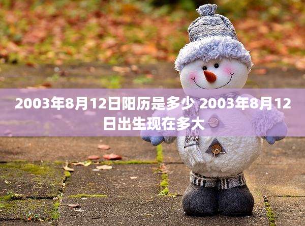 2003年8月12日阳历是多少 2003年8月12日出生现在多大