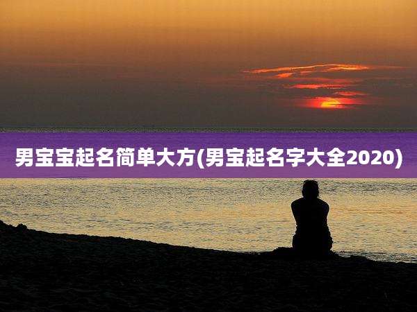 男宝宝起名简单大方(男宝起名字大全2020)