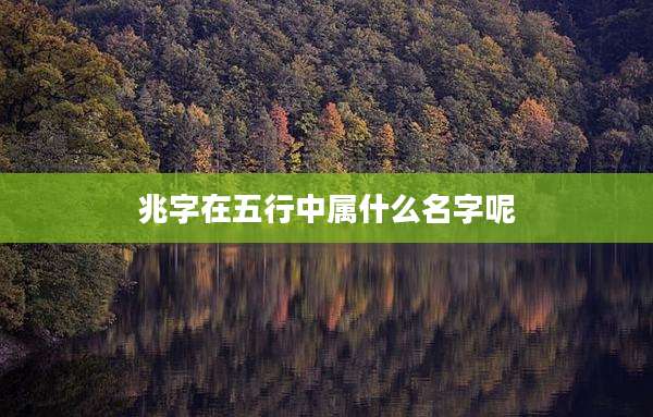兆字在五行中属什么名字呢