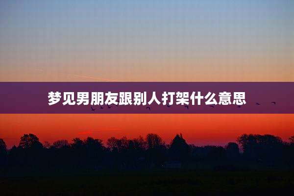 梦见男朋友跟别人打架什么意思