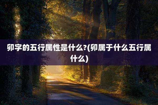 卯字的五行属性是什么?(卯属于什么五行属什么)