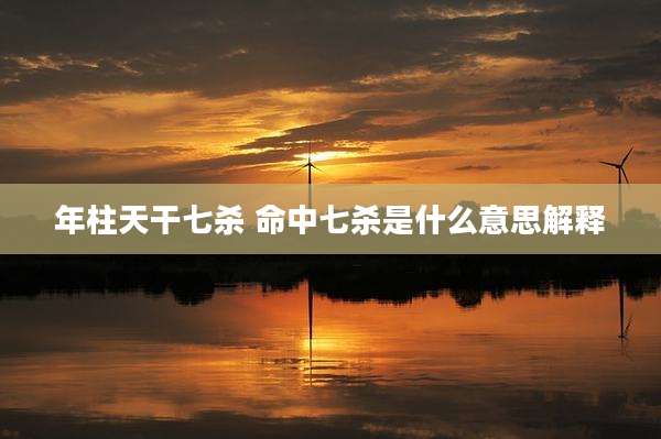 年柱天干七杀 命中七杀是什么意思解释