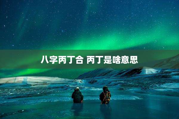 八字丙丁合 丙丁是啥意思