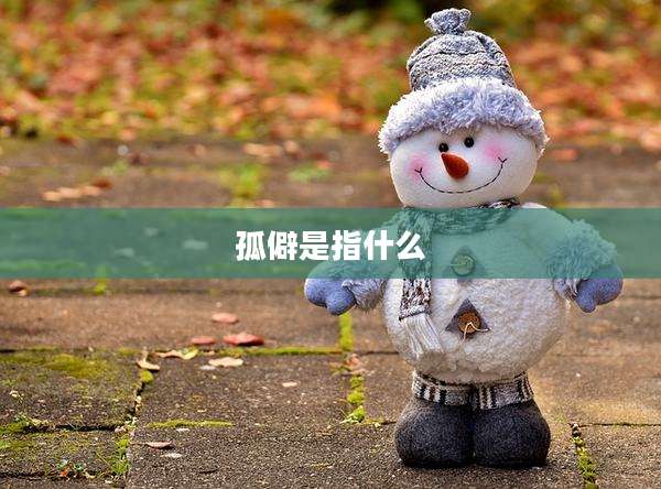 孤僻是指什么