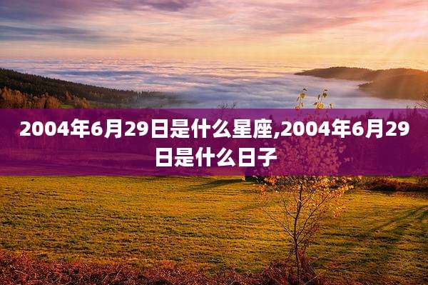 2004年6月29日是什么星座,2004年6月29日是什么日子