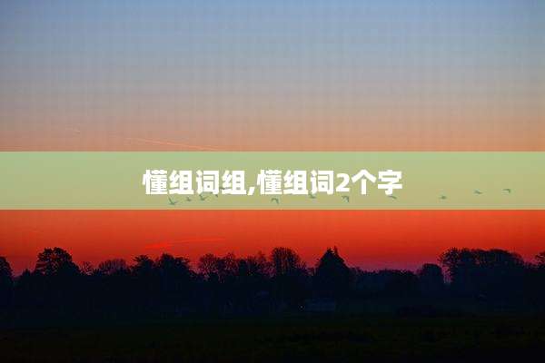 懂组词组,懂组词2个字