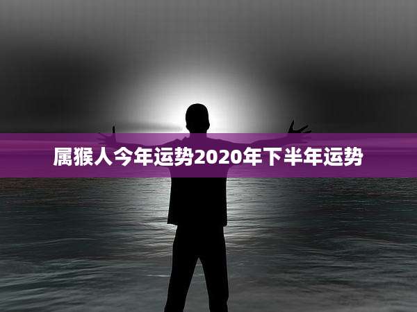 属猴人今年运势2020年下半年运势