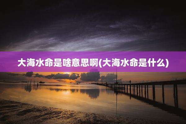 大海水命是啥意思啊(大海水命是什么)