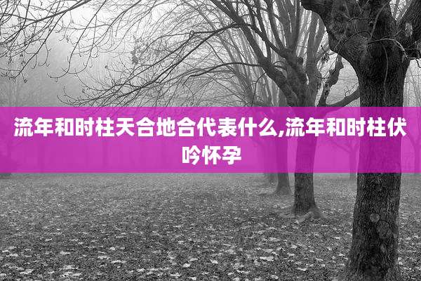 流年和时柱天合地合代表什么,流年和时柱伏吟怀孕