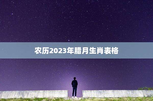 农历2023年腊月生肖表格