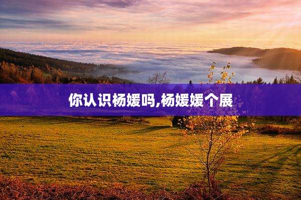 你认识杨媛吗,杨媛媛个展