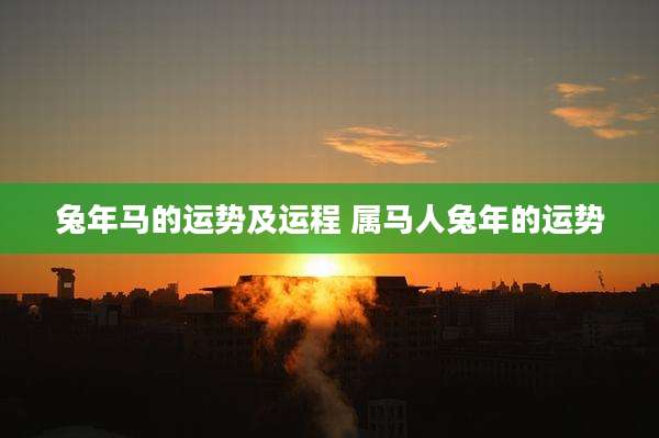 兔年马的运势及运程 属马人兔年的运势
