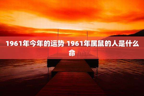 1961年今年的运势 1961年属鼠的人是什么命