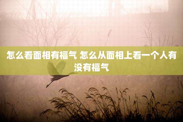 怎么看面相有福气 怎么从面相上看一个人有没有福气