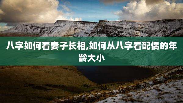 八字如何看妻子长相,如何从八字看配偶的年龄大小