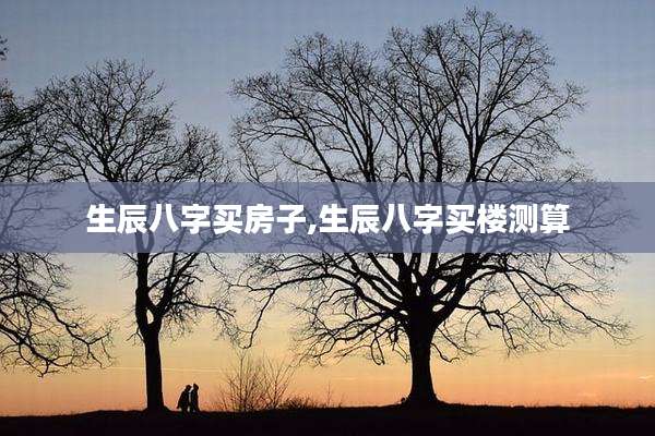 生辰八字买房子,生辰八字买楼测算