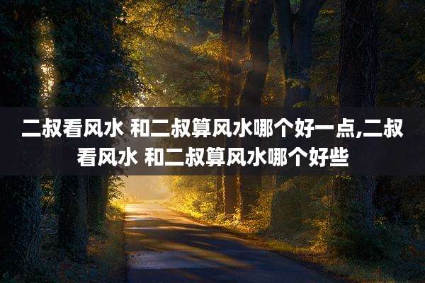 二叔看风水 和二叔算风水哪个好一点,二叔看风水 和二叔算风水哪个好些