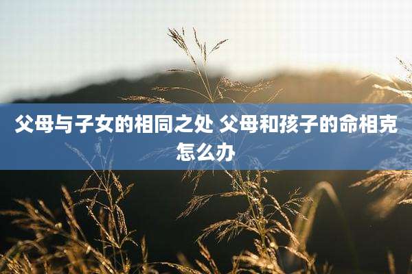 父母与子女的相同之处 父母和孩子的命相克怎么办