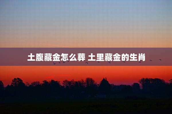 土腹藏金怎么葬 土里藏金的生肖