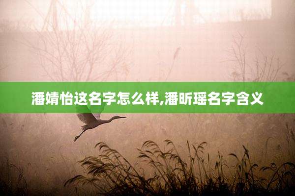 潘婧怡这名字怎么样,潘昕瑶名字含义