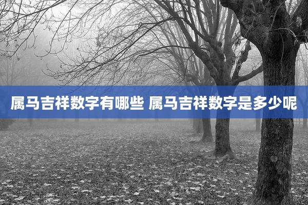 属马吉祥数字有哪些 属马吉祥数字是多少呢