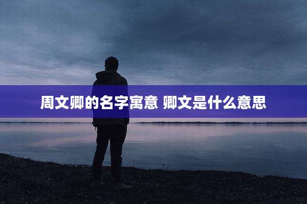 周文卿的名字寓意 卿文是什么意思