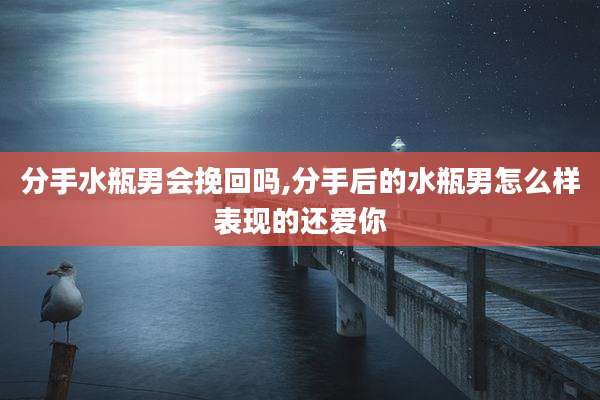 分手水瓶男会挽回吗,分手后的水瓶男怎么样表现的还爱你