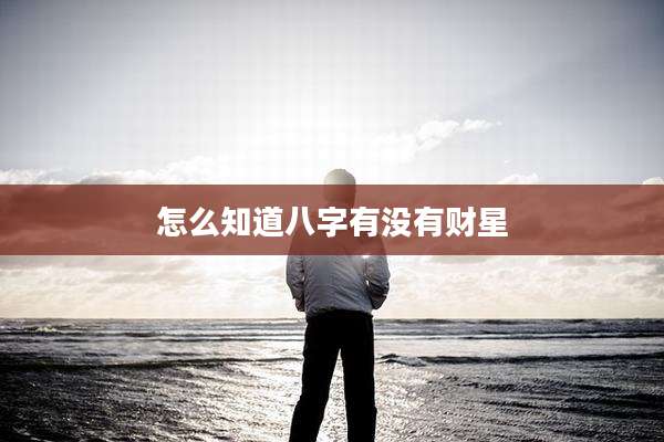 怎么知道八字有没有财星