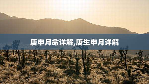 庚申月命详解,庚生申月详解